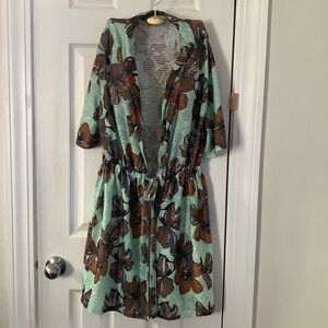 Zara Mint Green and Brown Butterfly Swim Coverup